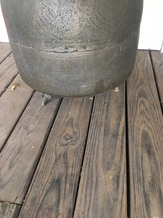 28 inch tall vintage planter with handles and legs