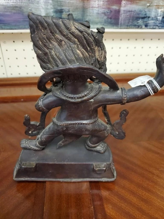 Vajrabhairava Statue – Handcrafted Copper Buddhist Deity Idol (9-Inch Tall)