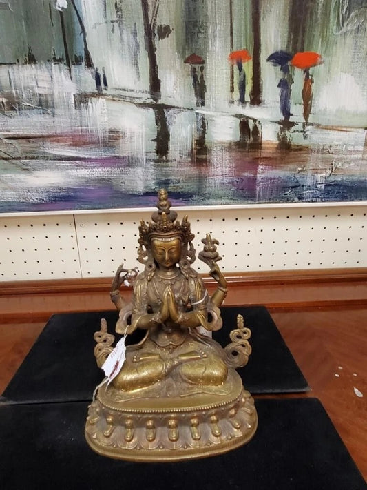 Five-metal alloy Vajrapani statue symbolizing protection and wisdom