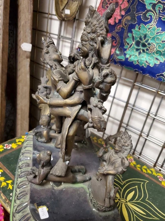 Heavy bronze sculpture of divine feminine Shakti in Tibetan art